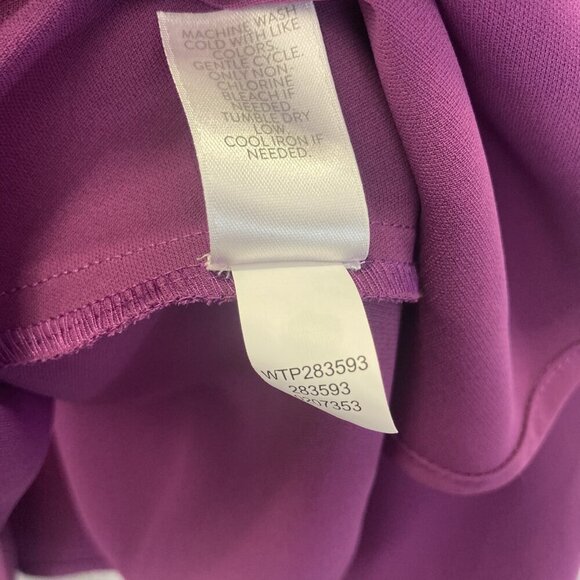 J Jill Pleated Lightweight Blazer‎ Blouse Large Tall Purple Wearever Button Top - Picture 12 of 12